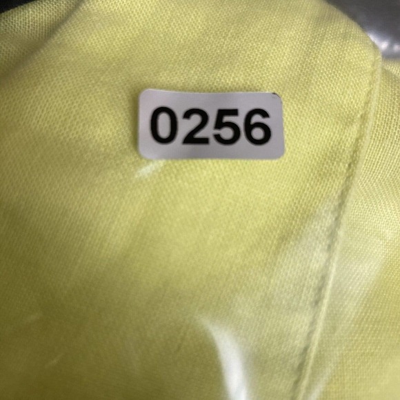 David N Linen Blend Collared Long Sleeve Button Down Shirt Neon Yellow Large P - Picture 11 of 11